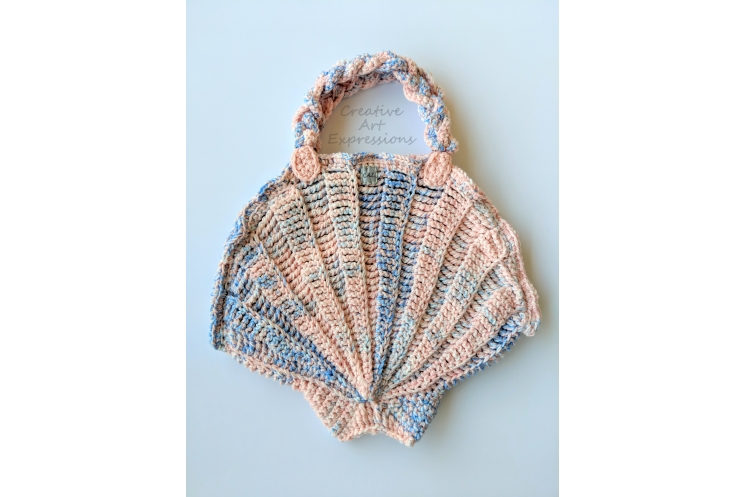 Pink & Blue Large Seashell Purse