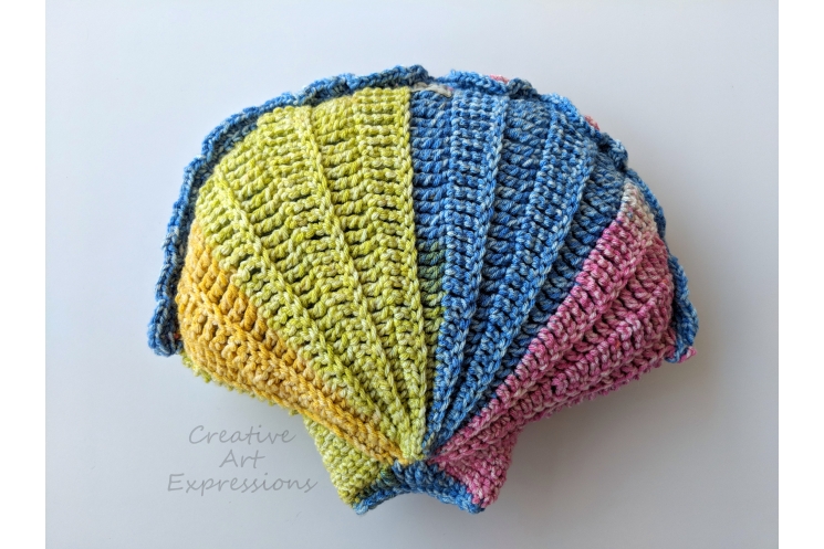 Small Rainbow Seashell Pillow