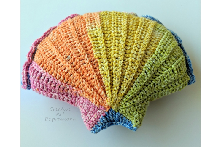 Small Rainbow Seashell Pillow