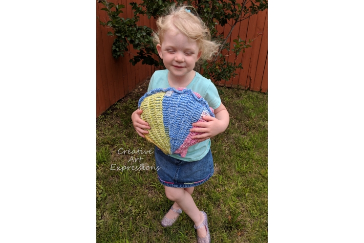 Rainbow Pillow in use