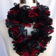 Creative Art Expressions Hand Knitted Red Black & Gray Ruffle Scarf