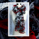 Hand Knitted Red White & Gray Ruffle Scarf