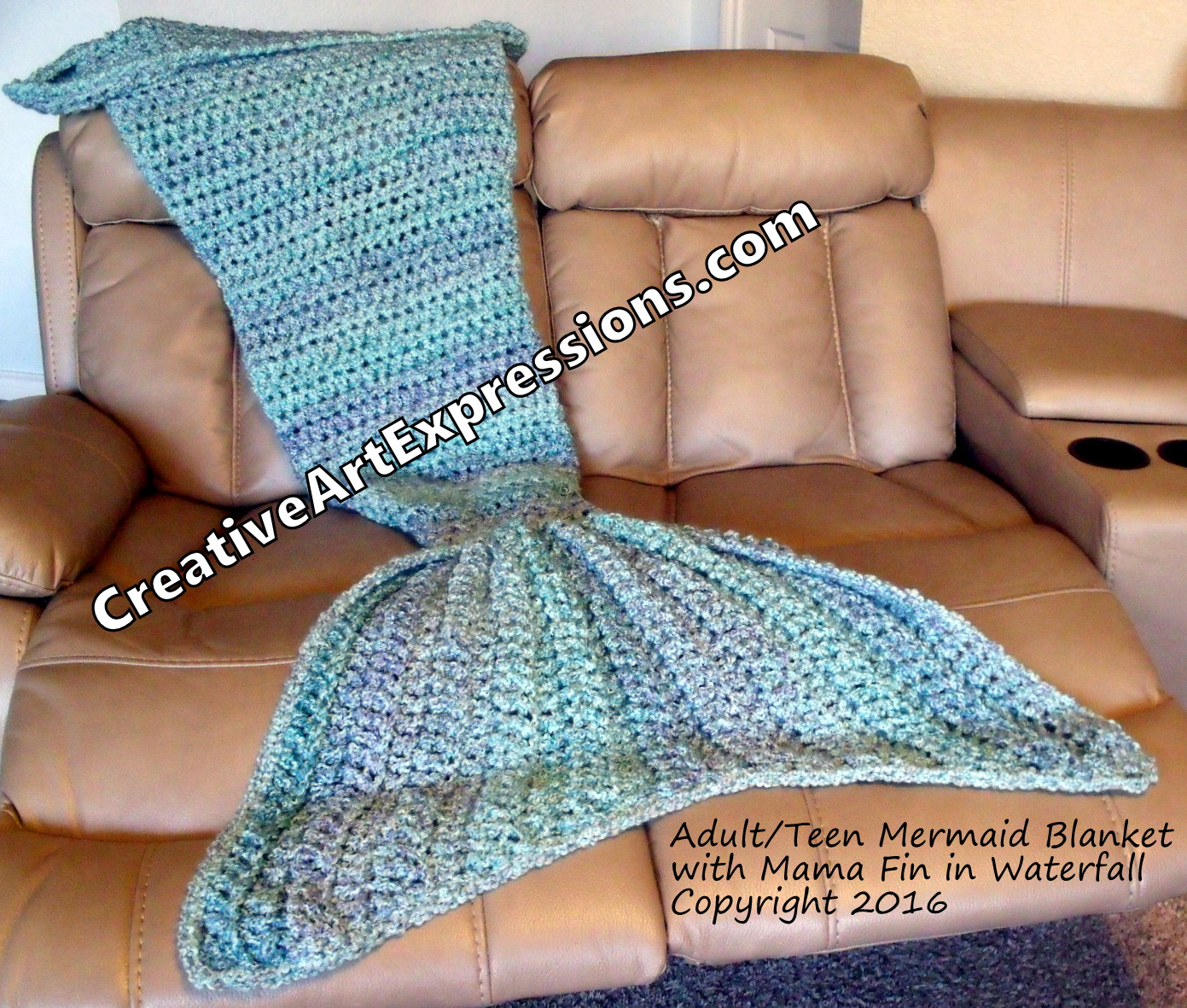 Mermaid Blanket Adult Teen in Waterfall