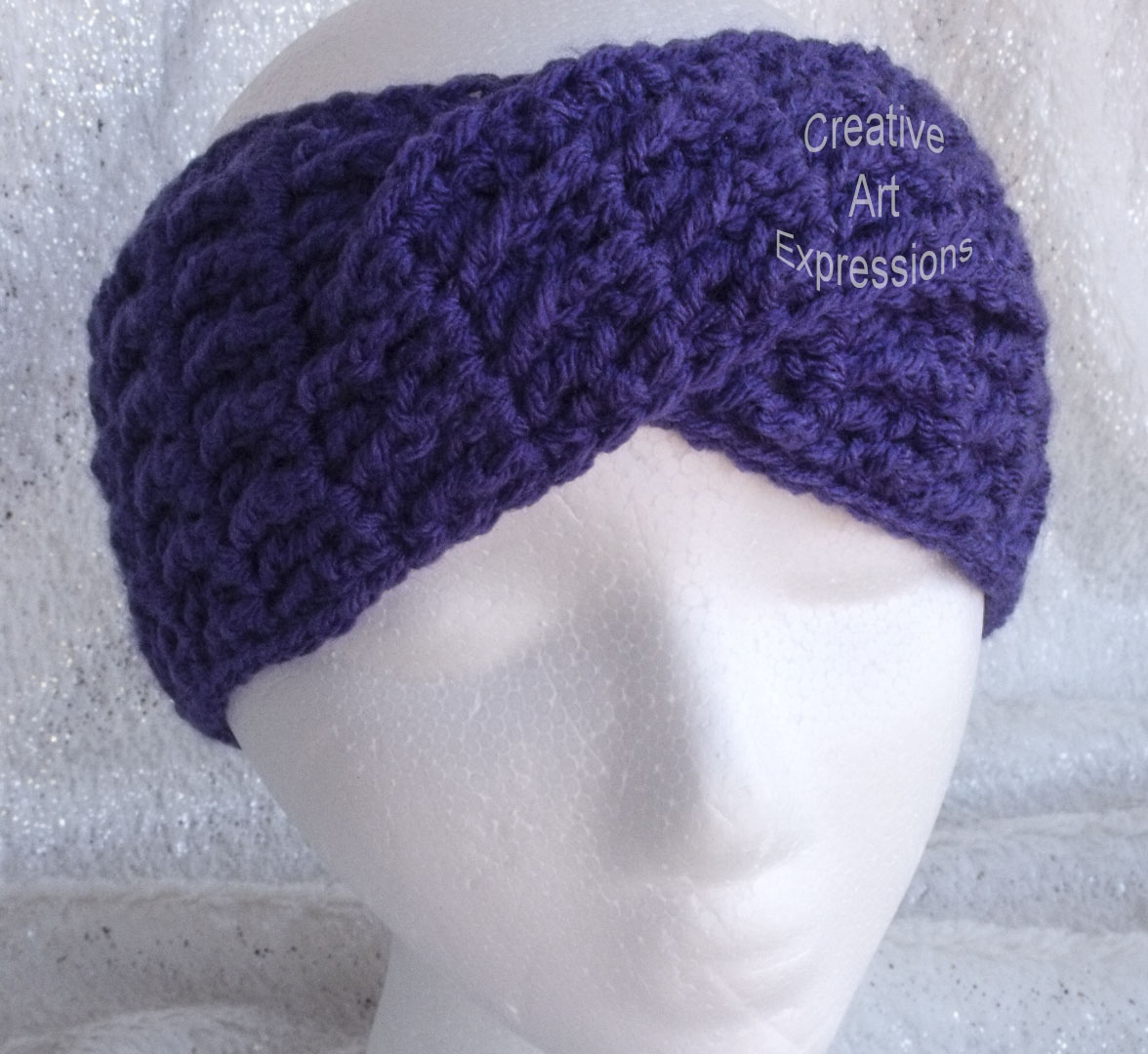 Twisted Headband in Grape Adult Teen