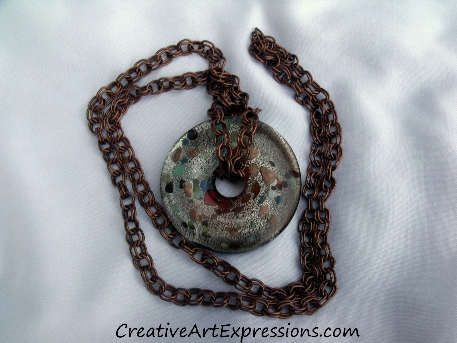 Creative Art Expressions Handmade Antique Copper Circle Necklace