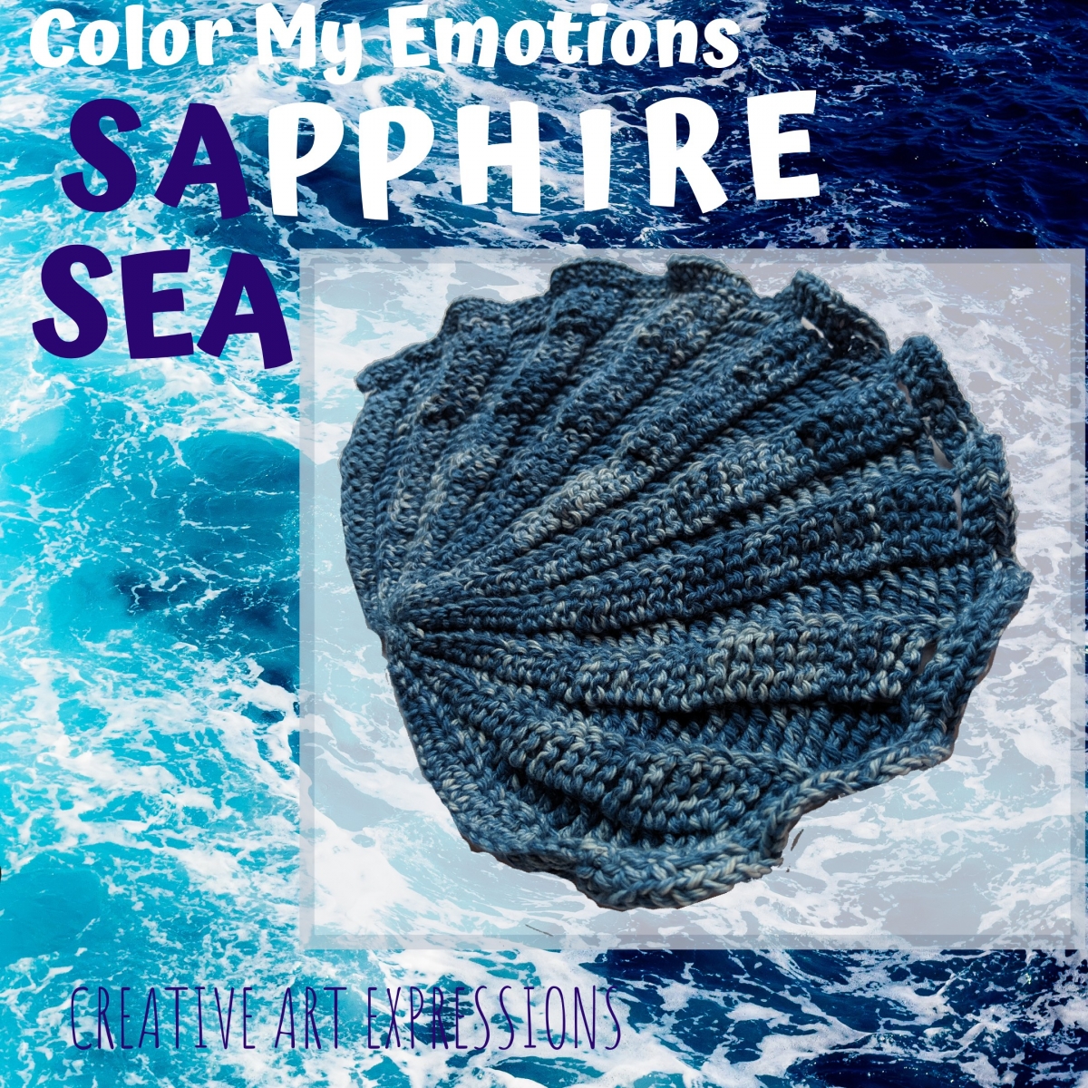 Crocheted Seashell Towel Sapphire Sea Poem Inspiration