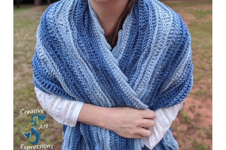 Sea Breeze Pocket Shawl Sapphire Seas