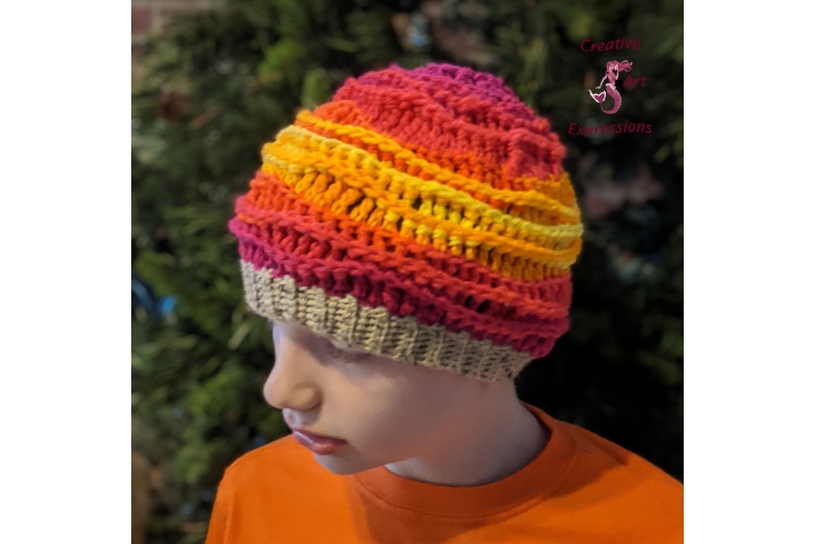 Sunset Sea, Sea Breeze Hat, Youth size 6-10 years