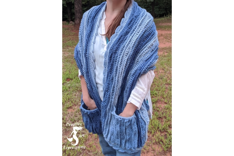 Sea Breeze Pocket Shawl Sapphire Seas