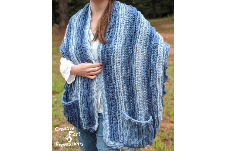 Sea Breeze Pocket Shawl Sapphire Seas