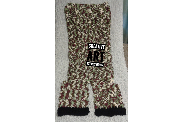 Back of MOB Gamer Sleeper Blanket Crocheted MOB Camo Blanket