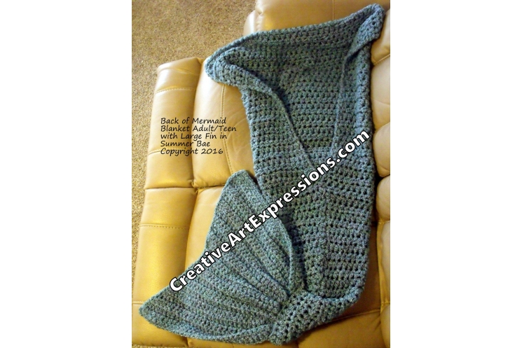 Back of Mermaid Blanket in Summer Bay