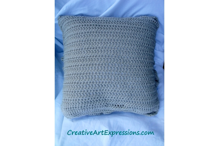 Creative Art Expressions Hand Crocheted Mist Rose Pillow