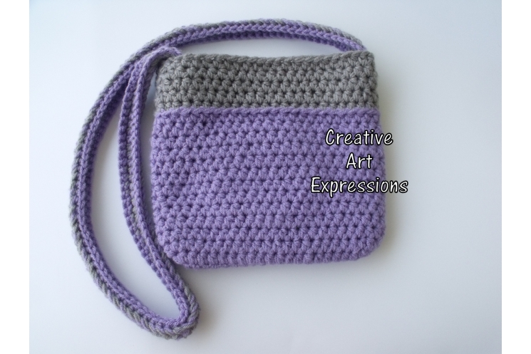 Back of Purple & Gray Camera Purse