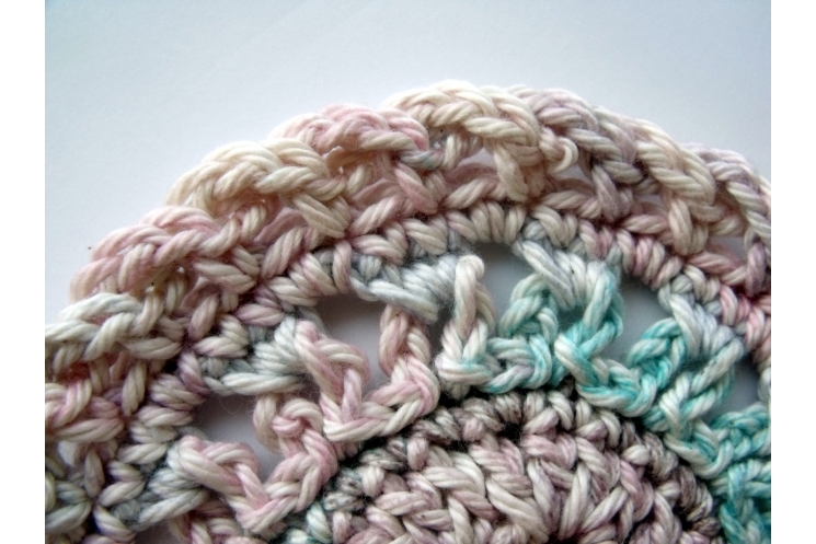 Pastel Pink Crocheted Round Cotton Coasters