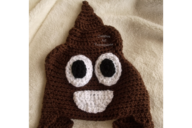 Poop Emoji Brown Hat Crocheted Child Size