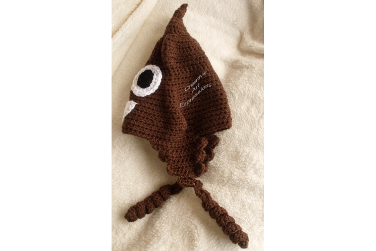 Poop Emoji Brown Hat Crocheted Child Size