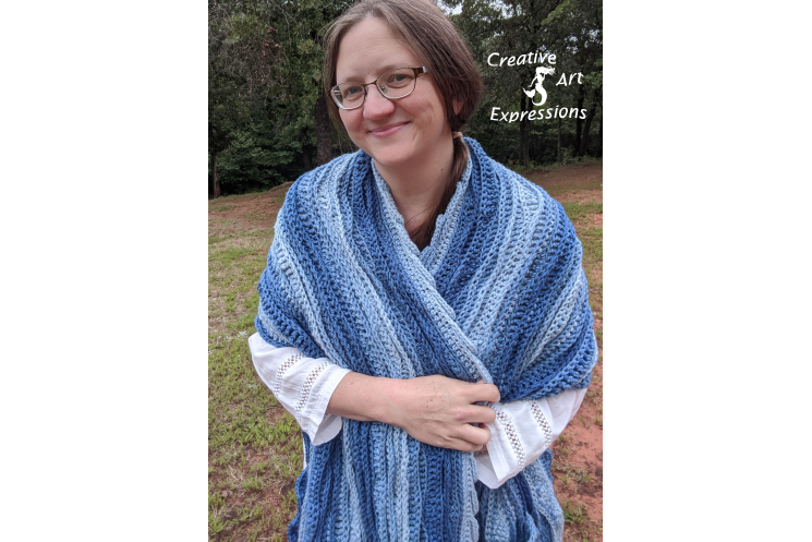 Sea Breeze Pocket Shawl Sapphire Seas