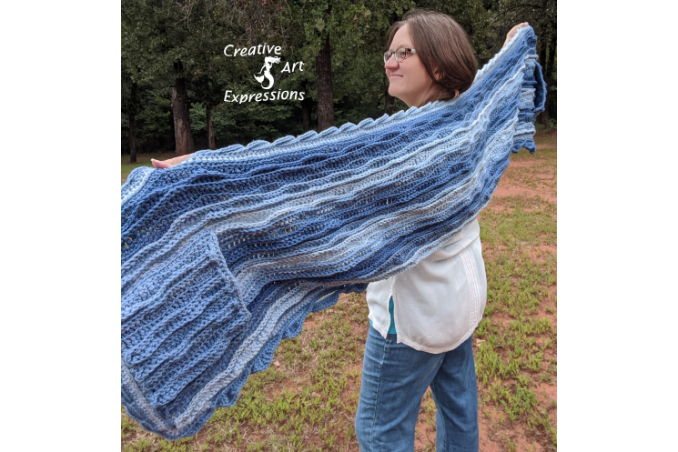 Sea Breeze Pocket Shawl Sapphire Seas