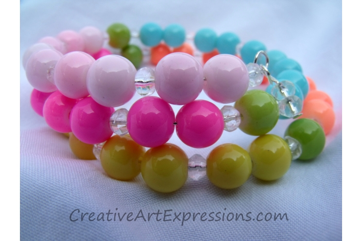 Creative Art Expressions Handmade Neon Multi Colored Bracelet