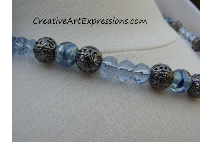 Handmade Blue Bird Necklace