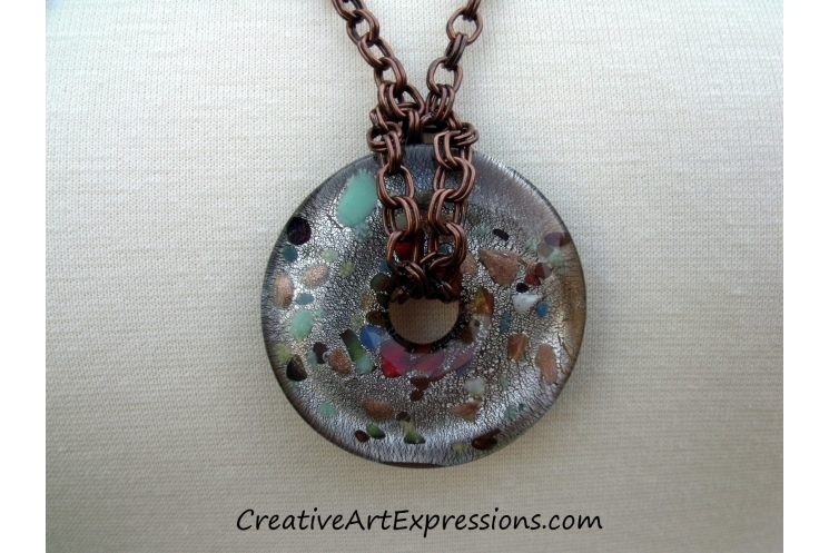 Creative Art Expressions Handmade Antique Copper Circle Necklace