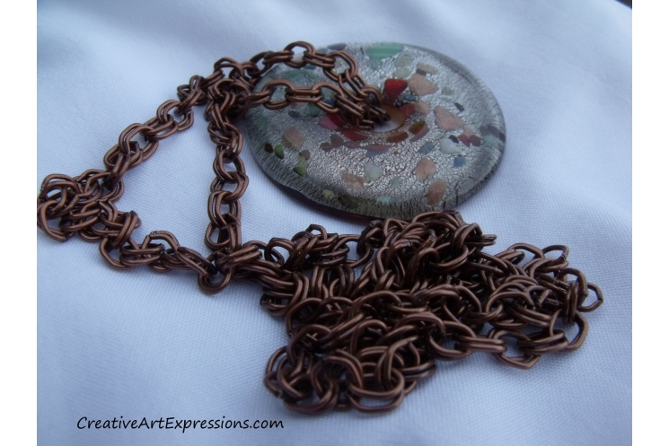 Creative Art Expressions Handmade Antique Copper Circle Necklace