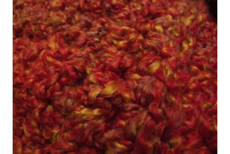 Close up of Katniss Cowl Mandarin Orange