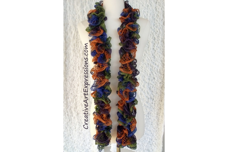 Creative Art Expressions Hand Knitted Disco Ruffle Scarf