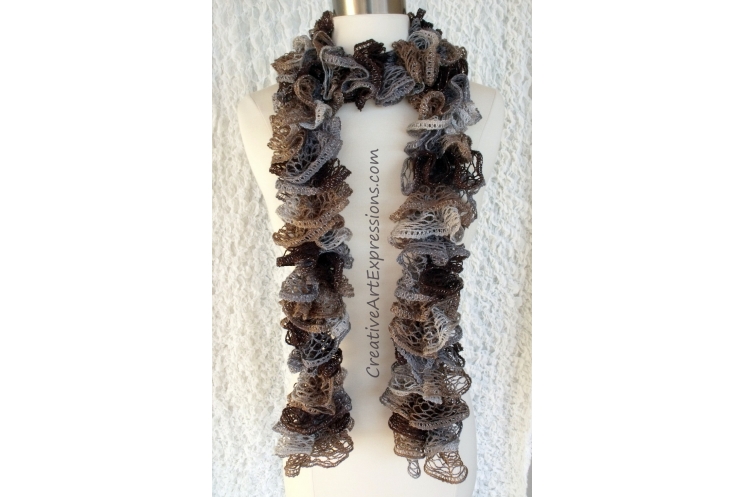 Creative Art Expressions Hand Knitted Waltz Ruffle Scarf