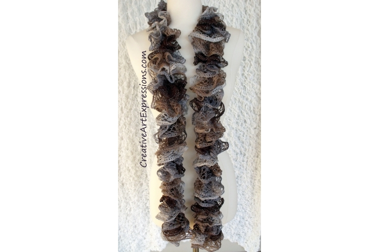 Creative Art Expressions Hand Knitted Waltz Ruffle Scarf