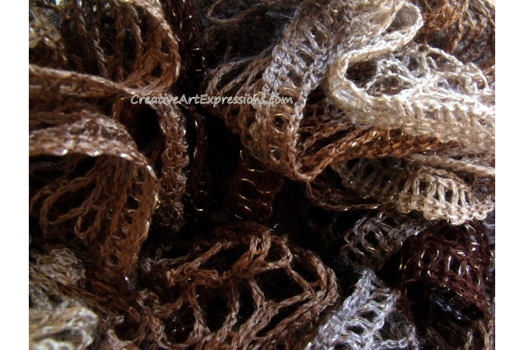 Creative Art Expressions Hand Knitted Waltz Ruffle Scarf