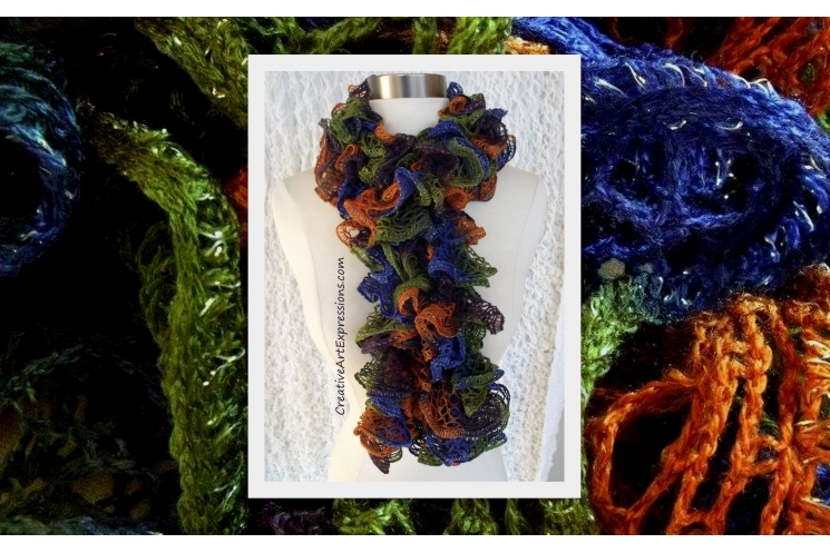 Knitted Disco Ruffle Scarf