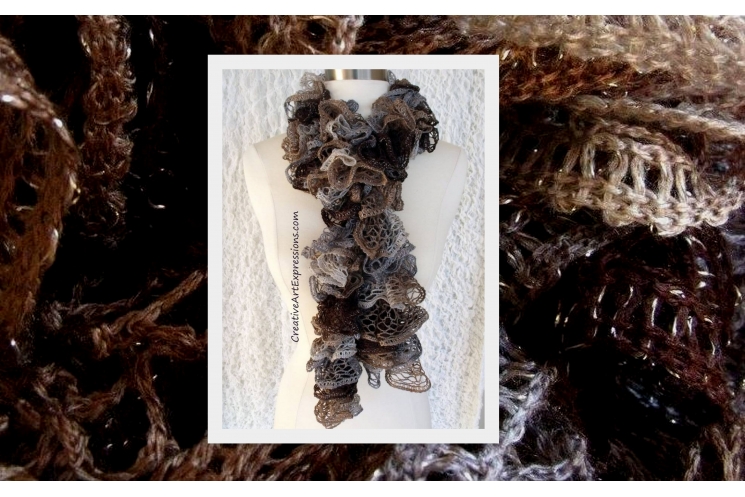Hand Knitted Waltz Ruffle Scarf
