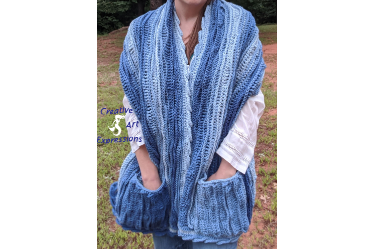 Sea Breeze Pocket Shawl Sapphire Seas