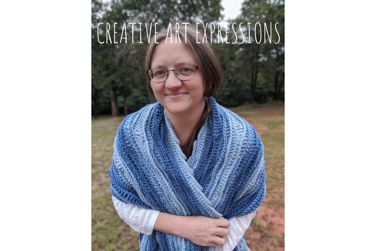 Sea Breeze Pocket Shawl in True Blue Adult Long