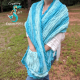Sea Breeze Pocket Shawl Long in Aqua Seas
