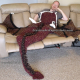 Dragon Blanket Crocheted Adult Teen Burgundy & Gold