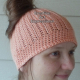 Adult Teen Messy Bun Hat in Coral