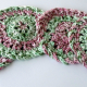 Red Pink Green Crocheted Christmas Coasters