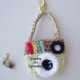 Pistache Green & Brown Key Chain Camera Purse