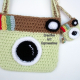 Pistache Green & Brown Camera Purse