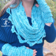 Sea Breeze Infinity Scarf & Fingerless Glove Set in Topaz Sea Adult Teen