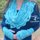 Sea Breeze Infinity Scarf & Fingerless Glove Set in Topaz Sea Adult Teen