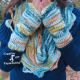 Sea Breeze Infinity Scarf & Glove Set in Teal Sunset Adult Teen
