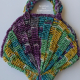 Back of Purple Green Yellow Teal Medium Seashell Purse
