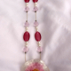 Creative Art Expressions Handmade Pink & White Necklace Jewelry Design