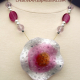 Creative Art Expressions Handmade Pink & White Necklace Jewelry Design