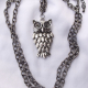 Creative Art Expressions Handmade Antique Silver Owl Necklace Jewelry Design