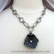 Creative Art Expressions Handmade Silver Rose Necklace